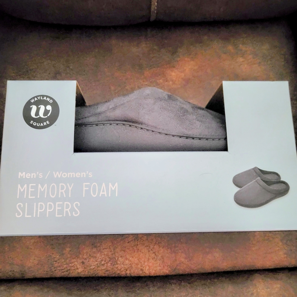 Wayland Square Gray Memory Foam Slippers for Women